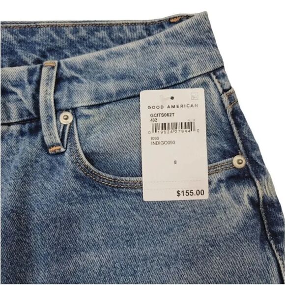 NEW Good American Good Classic Twisted Slit Split Ankle Denim Med Wash Size 8/29 - Picture 8 of 12